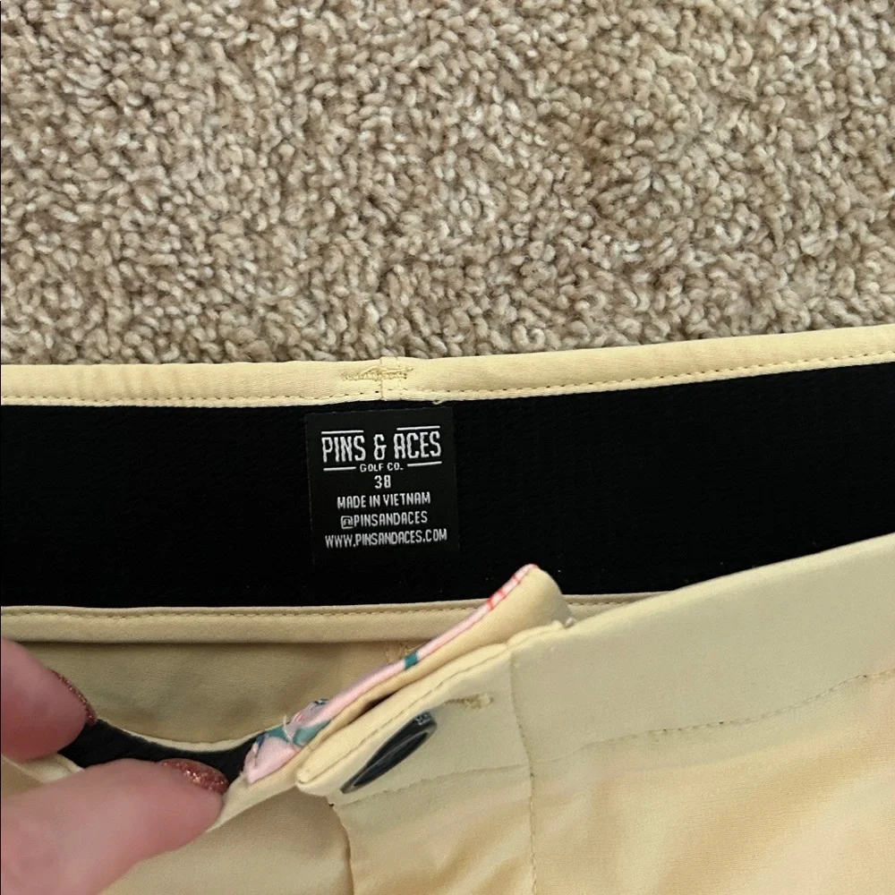 Pins & Aces Performance Stretch Golf Shorts - Yellow